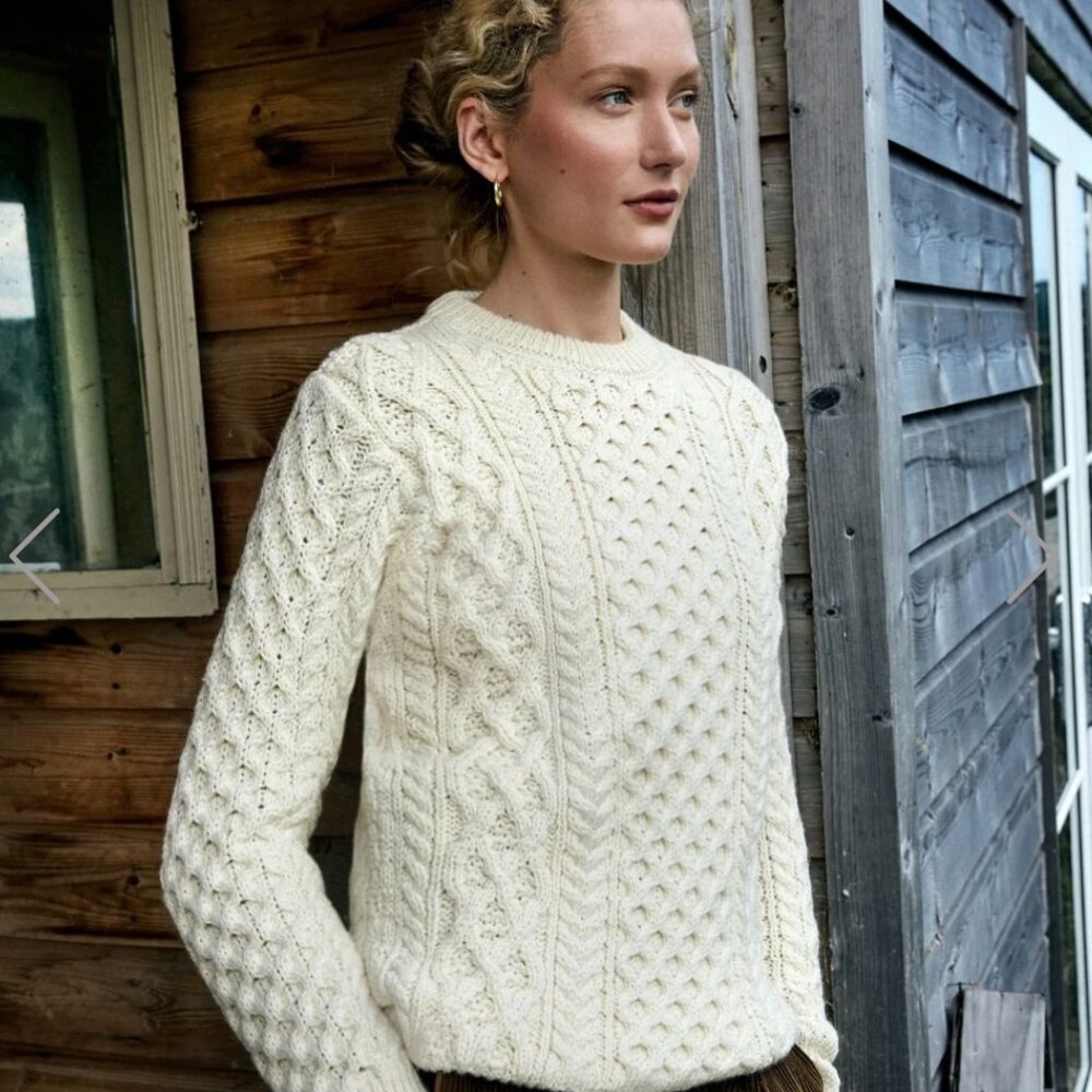 Traditional Crew Neck Aran Sweater